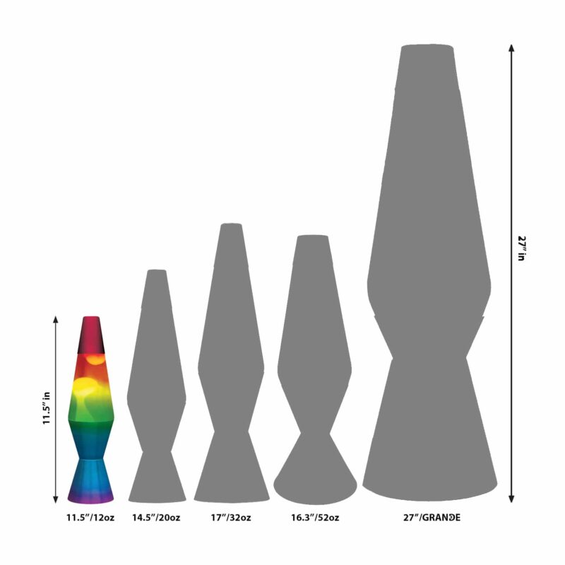 11.5″ LAVA Lamp Rainbow – White/Tricolor - US 1884