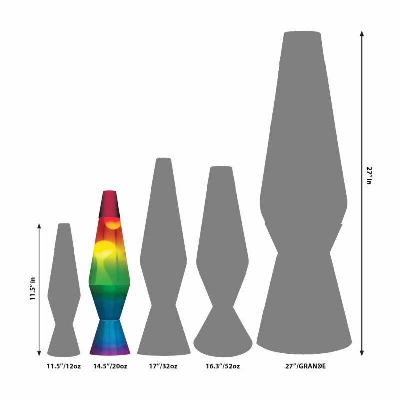 14.5” LAVA Lamp Rainbow – White/Clear/Tricolor - US 8093