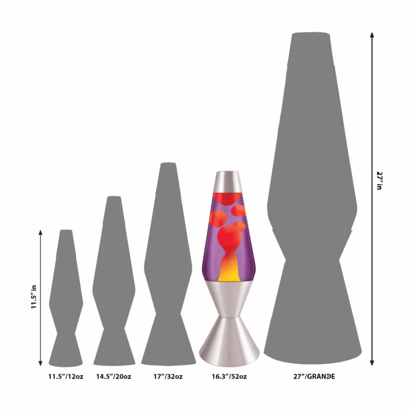 16.3″ LAVA Lamp – Yellow/Purple/Silver - US 4553