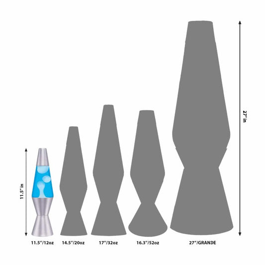 11.5″ LAVA Lamp – White/Blue/Silver - US 4189