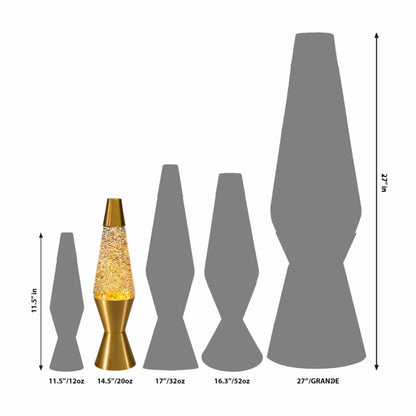 14.5″ LAVA Lamp Rainbow Glitter – Clear/Gold - US 1704