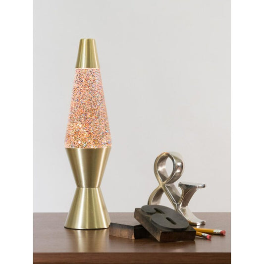 14.5″ LAVA Lamp Rainbow Glitter – Clear/Gold - US 1704