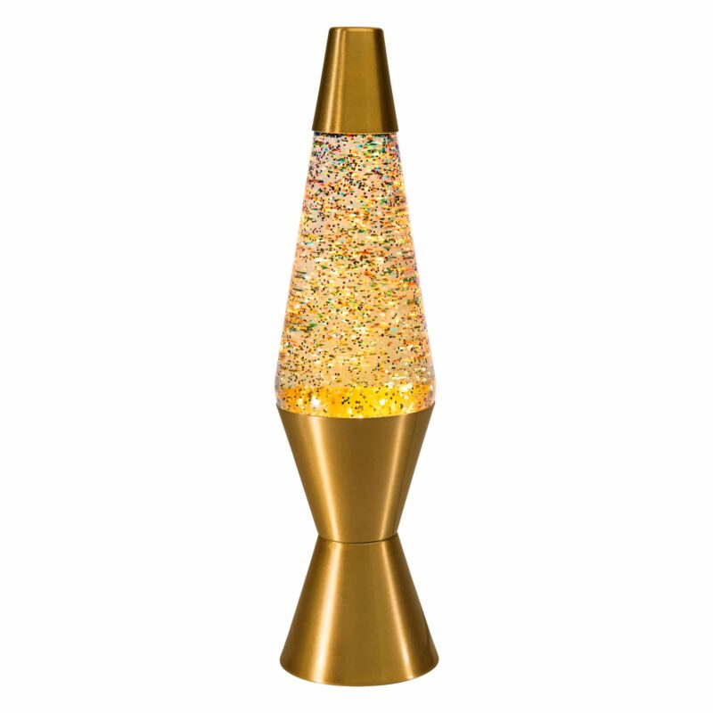 14.5″ LAVA Lamp Rainbow Glitter – Clear/Gold - US 1704