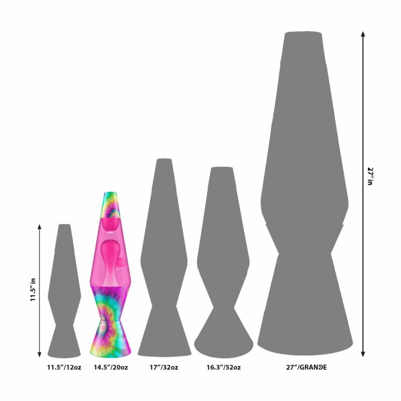 14.5″ LAVA Lamp – Tie Dye Pink Spiral - US 1793